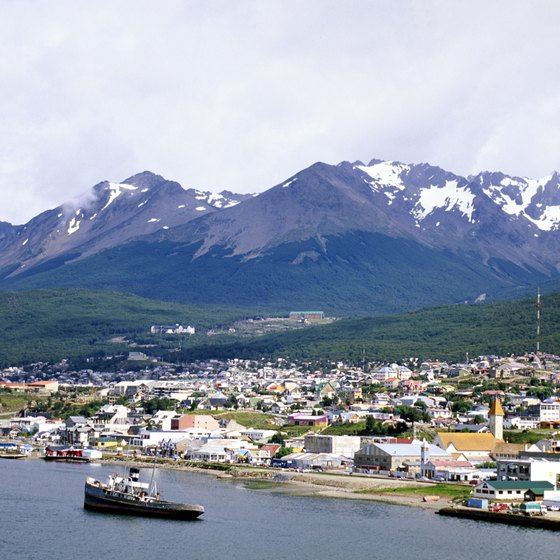 Ushuaia harbor welcomes cruise ships from September through April.