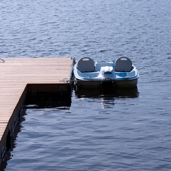 Two-person pedal boats are available at Santee Lakes.
