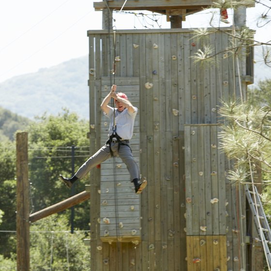 Zip lines vary in length and height.