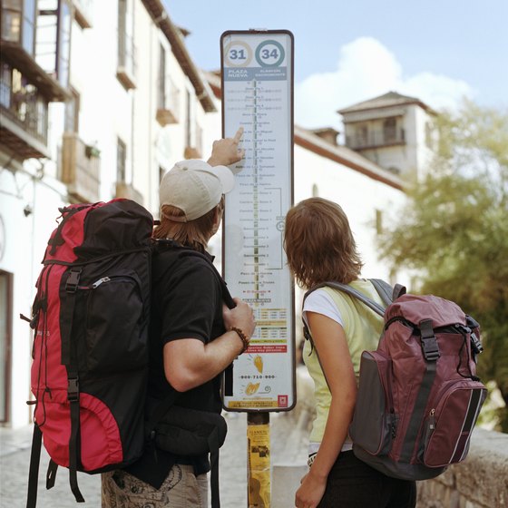 A travel backpack can hold several months' worth of supplies.