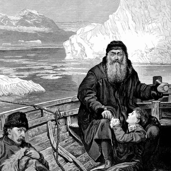 An artist's rendering shows Henry Hudson and his crew.