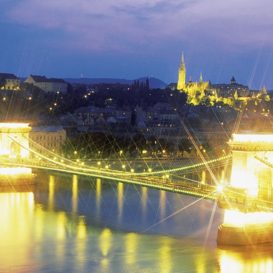 The Chain Bridge across the Danube connects the former cities of Buda and Pest which united to form Hungary's capital, Budapest.