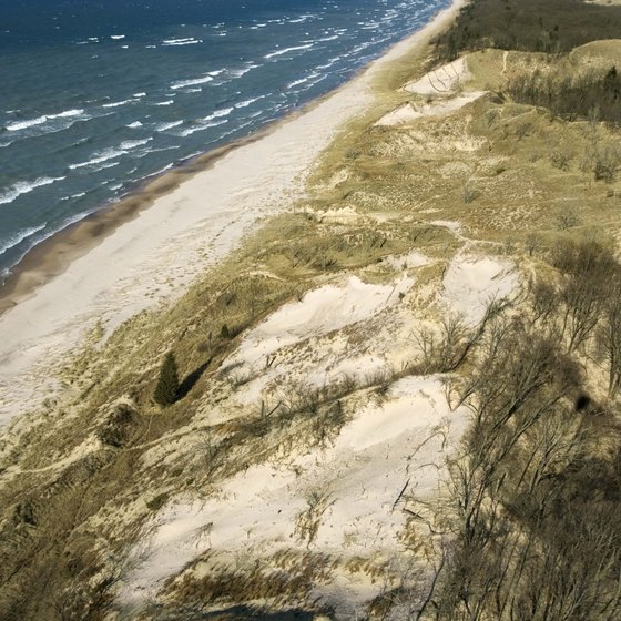 The upper northwestern corner of Indiana borders Lake Michigan.