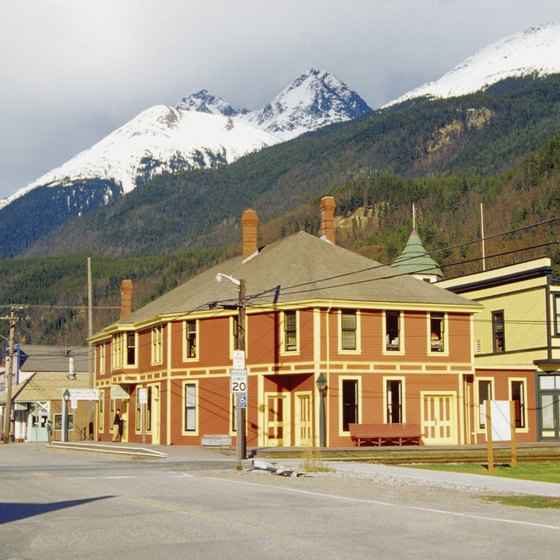 Skagway's old train depot houses the Klondike Gold Rush National Park's visitor center.