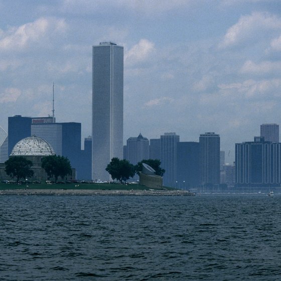 Take in the skyline from a boat on Lake Michigan.
