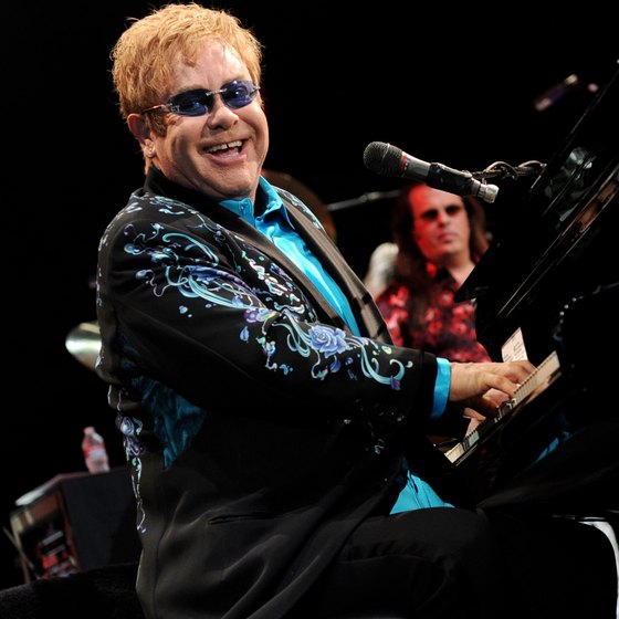 Elton John and Leon Russell performing at Citizens Business Bank Arena.