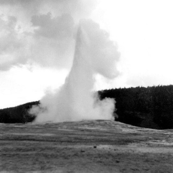 On clear days, you can see Old Faithful from four-wheel trails around Yellowstone.
