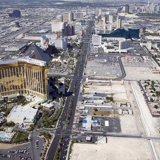 An ariel view of the famous Las Vegas strip.
