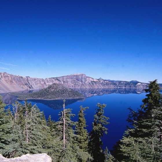 Scenic Crater Lake is near Sunriver, Oregon.