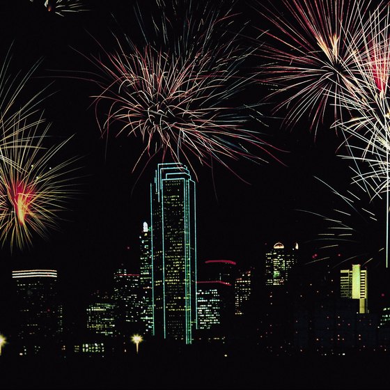 Fireworks light up the night skylines of Dallas and other Texas cities every July 4.