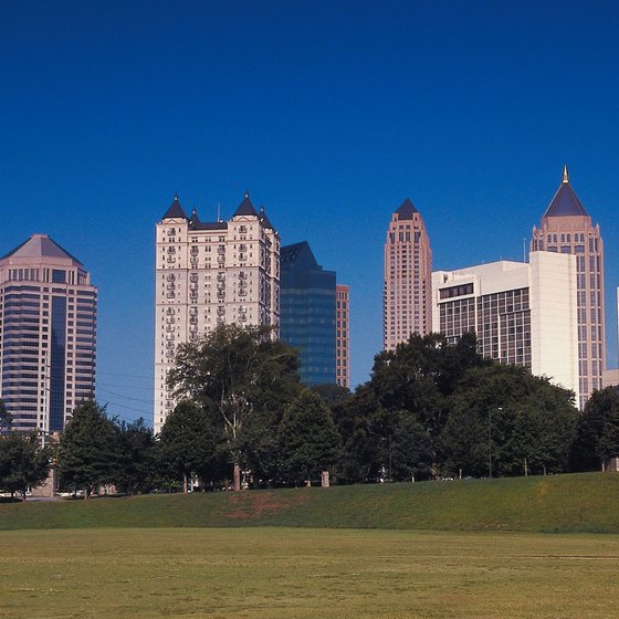 Rollerblading is available near the skyscrapers of Atlanta in Midtown's Piedmont Park