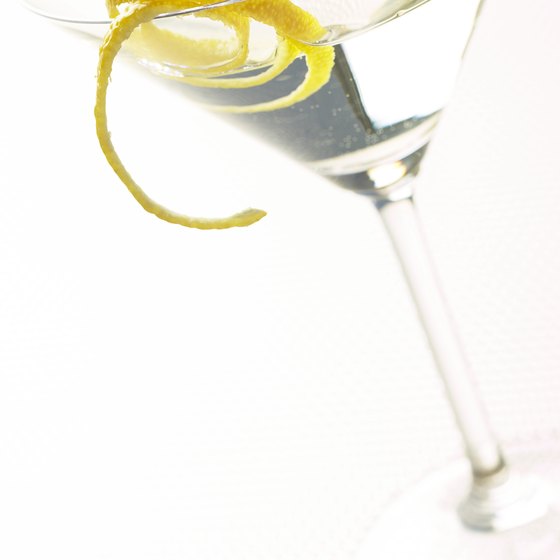 Martinis are traditionally garnished with an olive or lemon twist.