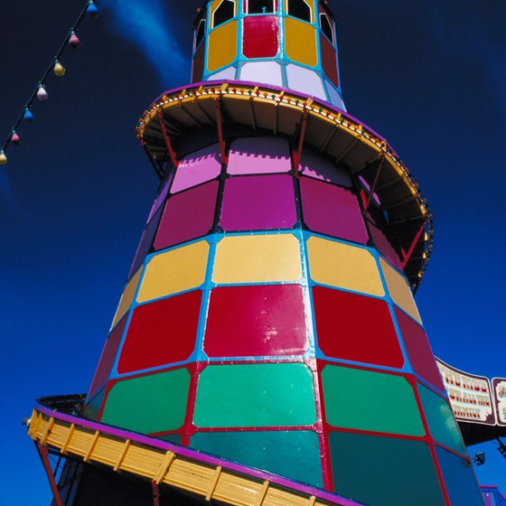 Hunstanton's funfair features this colorful helter skelter.