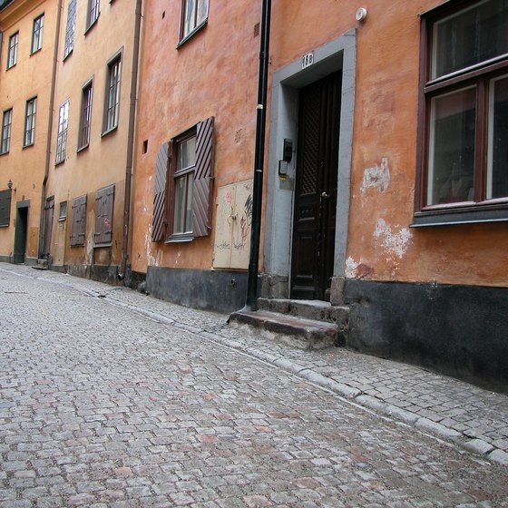 Cobblestone streets in Stockholm give city an Old World ambiance.