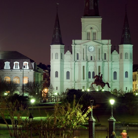 St. Louis Cathedral and Jackson Square are French Quarter highlights.