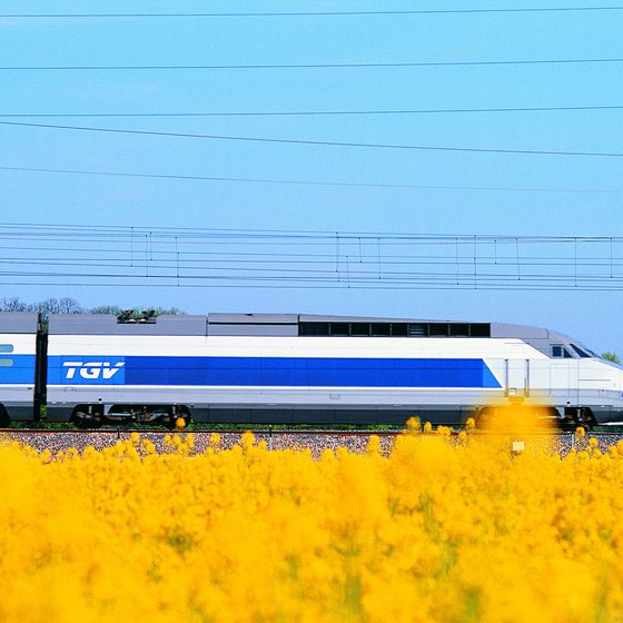 France's Train à Grande Vitesse speeds through the country at high speeds.