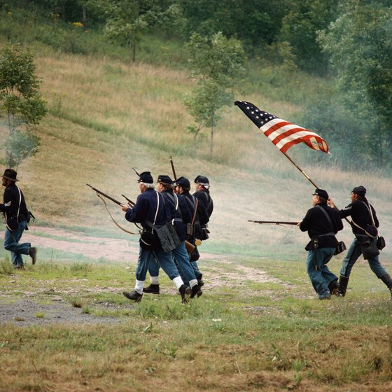 Re-enactments of Civil War battles are common at many nationally protected historic battlefield sites.