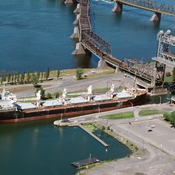 Ride through the Soo Locks alongside freighters on smaller tour boats.