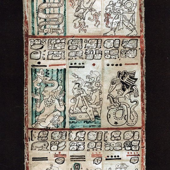 Mayan tablets, decorated with ancient hieroglyphics, can be seen at some ruins.