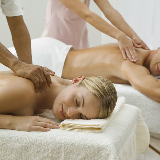 Relax together with a romantic couples massage.