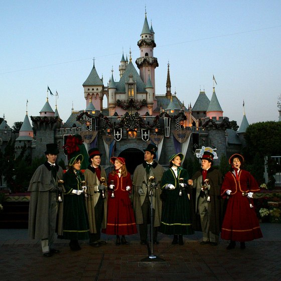 Carolers fill Disneyland with cheer on Christmas Eve.