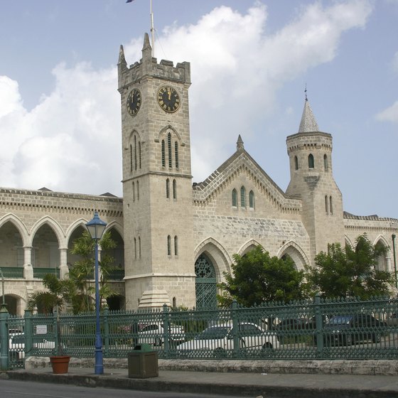 The Parliament Buildings are typical of Bridgetown's muted splendor.