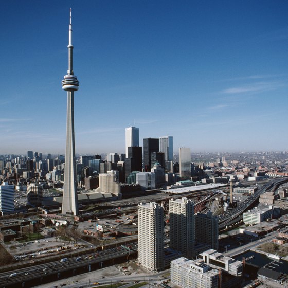 Located near Toronto's iconic CN Tower, the area around two sports venues offers a handful of hotels
