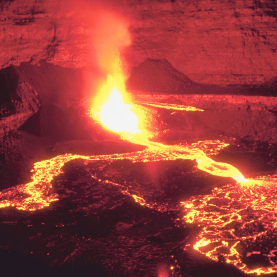Lava flowing from volcanic activity betrays the incredible conditions under the earth.