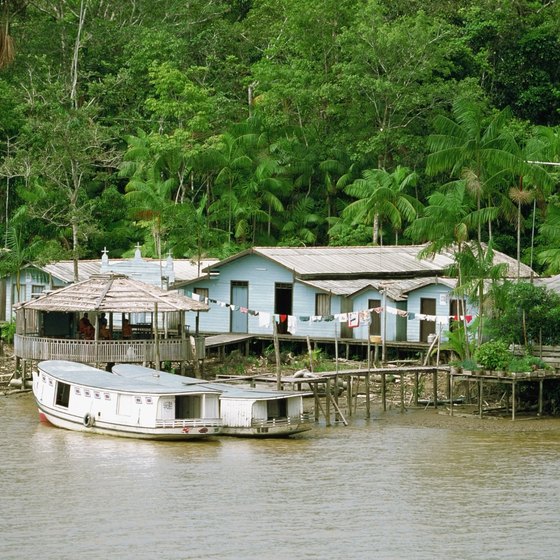 The Amazon rainforest is best explored by boat.