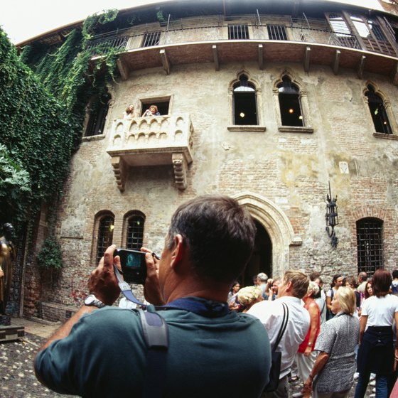 Visitors flock to the "Juliet Balcony" in Verona.