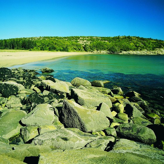 Sand Beach in Maine's Acadia National Park is a popular sea glass hunting location.
