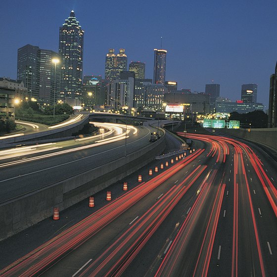 Traffic at night, Atlanta