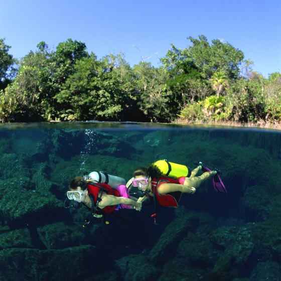 Diving around San Antonio is freshwater diving.