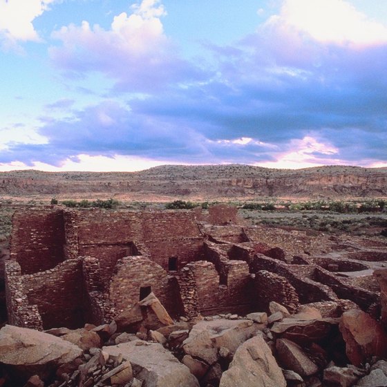 A multi-room ruin in Chaco Canyon.