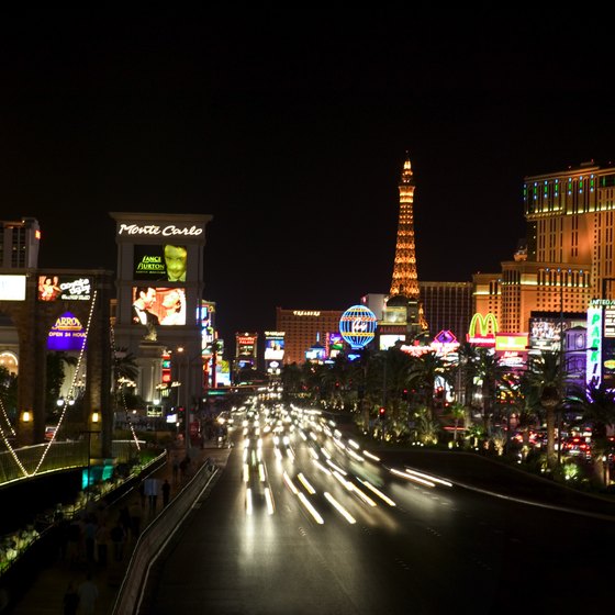 The Las Vegas Strip can be traveled by foot, car or tram.