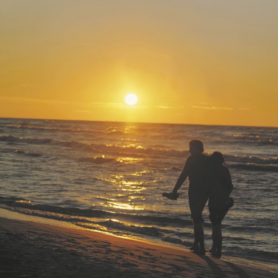 End each vacation day with a sunset walk on a Polish Baltic beach.