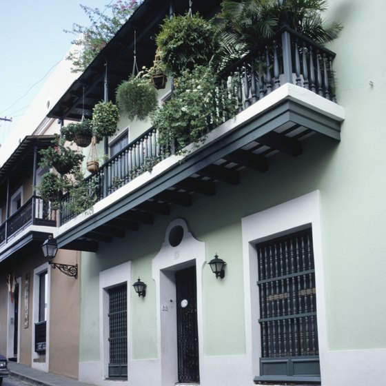 Colorful houses line Old San Juan's streets.