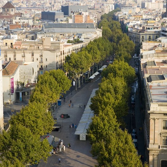 The Ramblas is a pedestrian-friendly street with many performers and vendors.