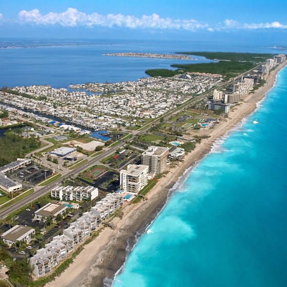 Jensen Beach occupies a narrow spit of land on Florida's Treasure Coast.