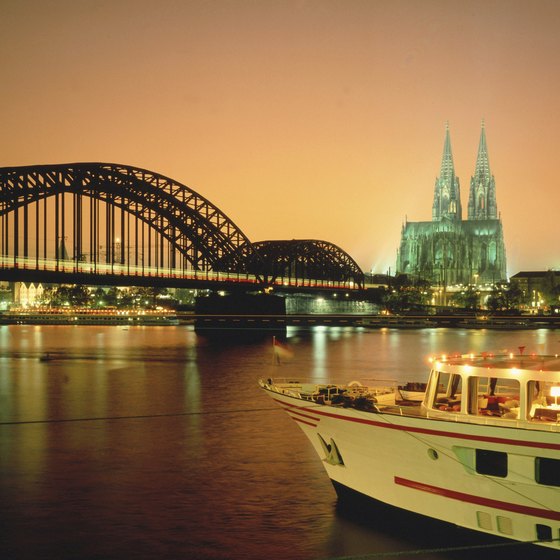 The Cologne Cathedral and the Hohenzollern Bridge in Cologne, Germany