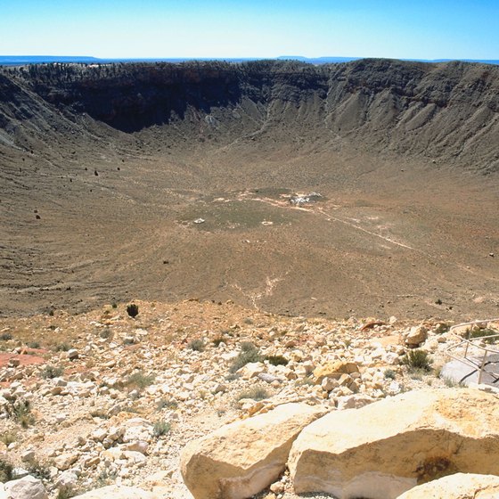 Metor Crater lies just south of I-40 in Winslow.