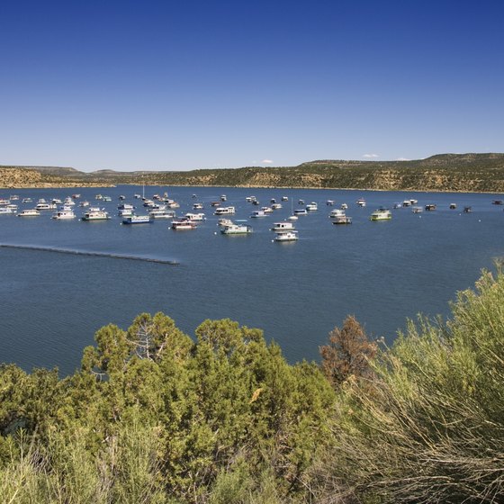 Lake Powell lies in two states, Utah and Arizona.