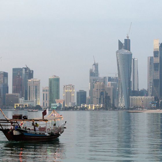 Small dhows are the principal boats used for pearling in Qatar.