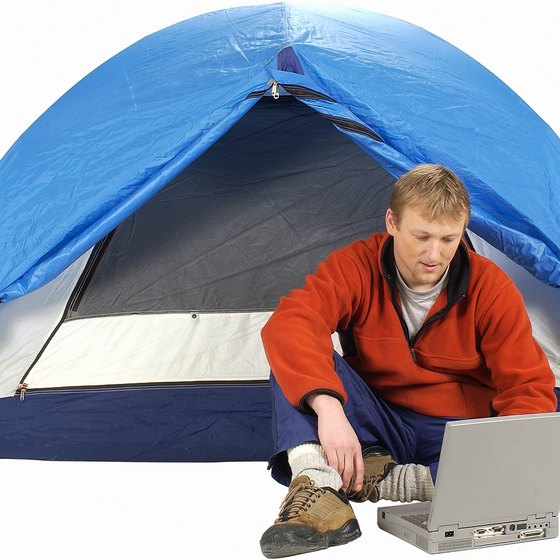 Some campgrounds offer wireless Internet service free.