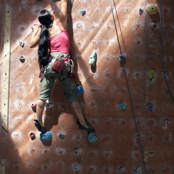 Rock climbing walls present a new challenge, as well as great exercise for climbers of all experience levels.