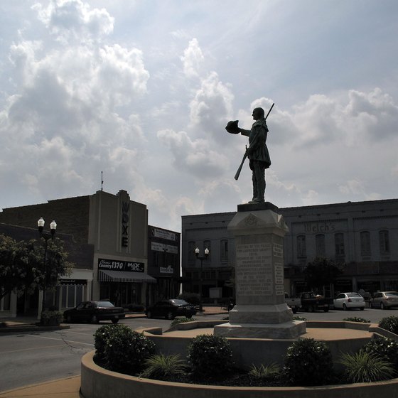 Tennessee's only statue of Davy Crockett stands in the Lawrenceburg town square.