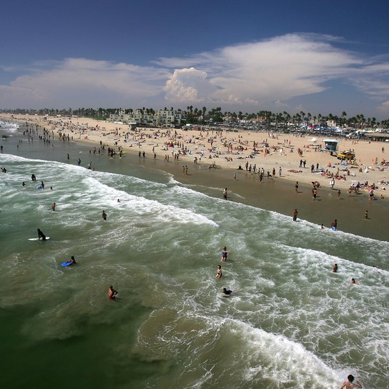 Huntington Beach, California, where you can park your RV next to the sand