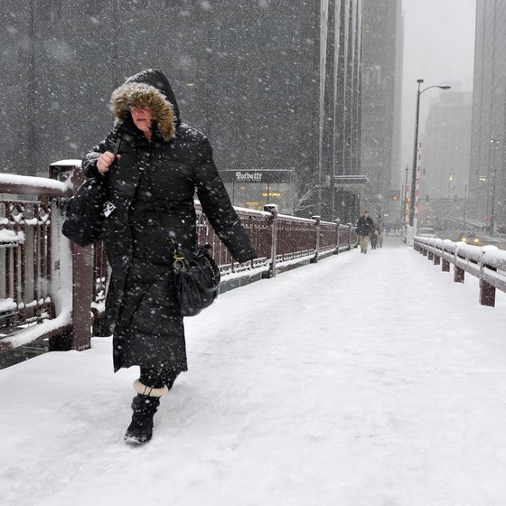 Wear a long coat and fur-lined hood for a Chicago winter.