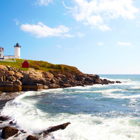Romantic lighthouses dot the rugged coast of New England.
