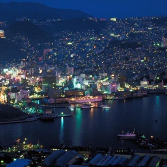 Nagasaki Bay from above.
